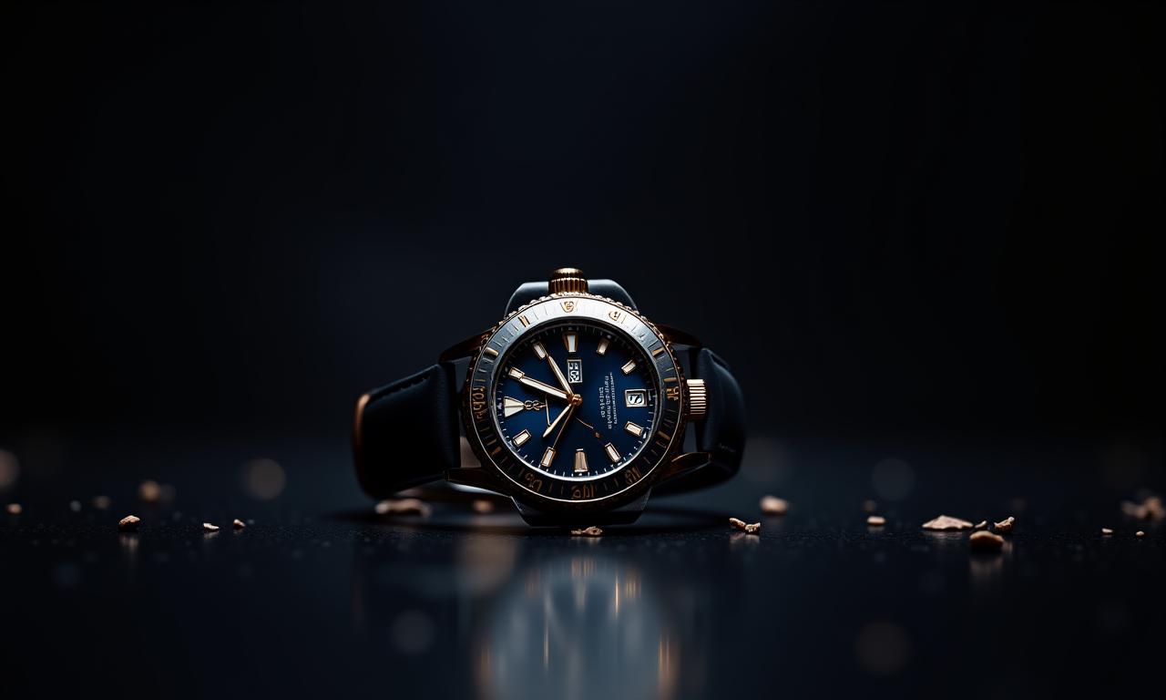 Elegante Herrenuhr auf einem dunklen Hintergrund
